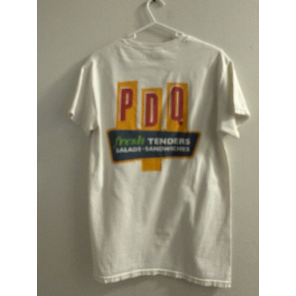 PDQ Fresh Tenders Restaurant T Shirt Gildan Ultra Cotton White Small